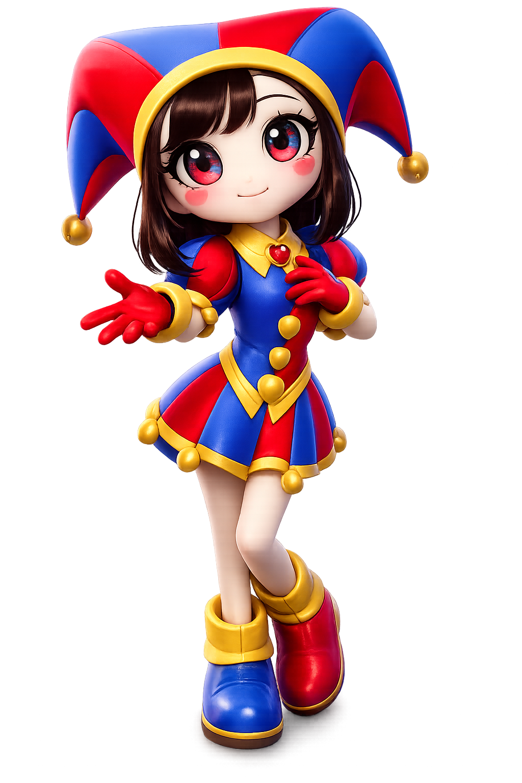 Maryem's mascot: a colorful jester girl